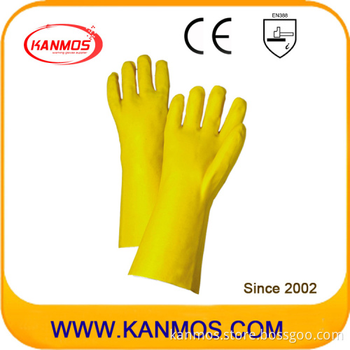 Yellow PVC Dipped Industrial Safety Gauntlet Work Gloves (51207)